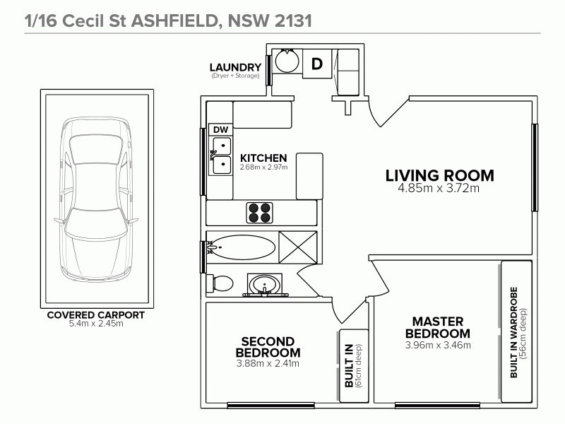 1/16 Cecil Street, Ashfield NSW 2131 Floorplan
