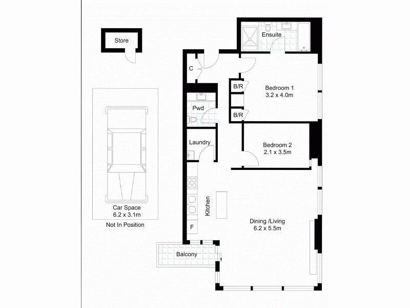 2104/7 Riverside Quay, Southbank VIC 3006 Floorplan