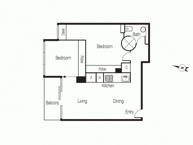 1417/22 Dorcas Street, Southbank VIC 3006 Floorplan