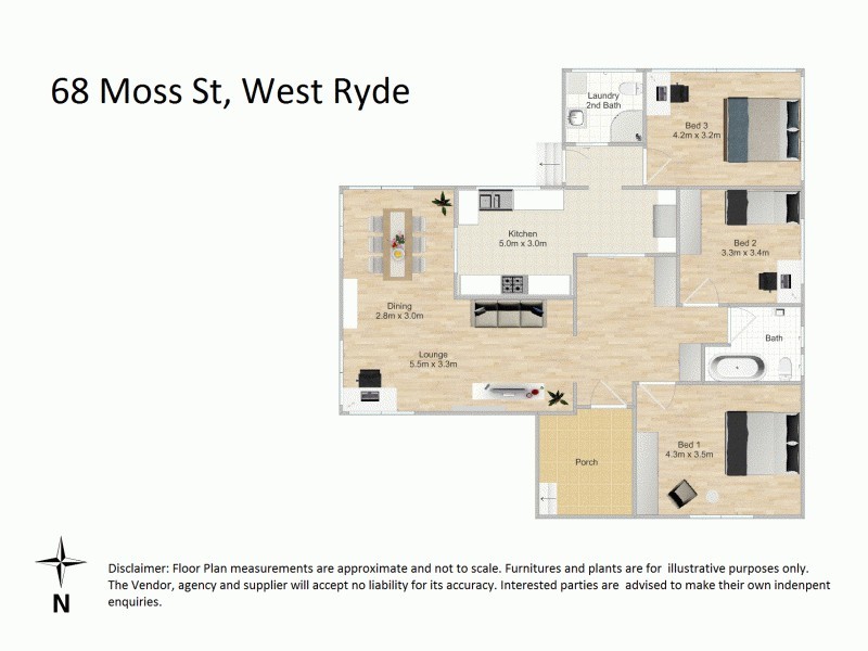 68 Moss Street, West Ryde NSW 2114 Floorplan