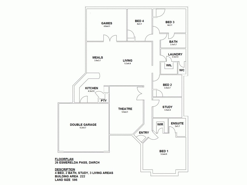 26 Esmerelda Pass, Darch WA 6065 Floorplan