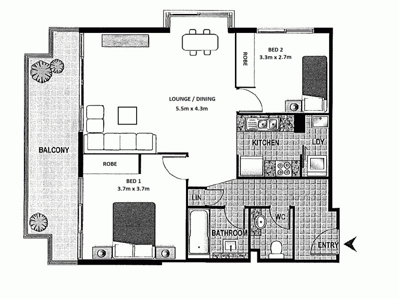 1114/3 Como Crescent, Southport QLD 4215 Floorplan