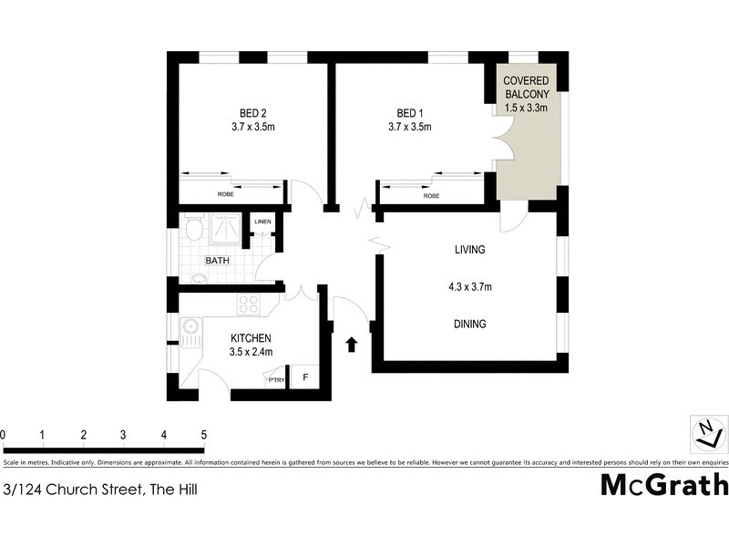 3/124 Church Street, The Hill NSW 2300 Floorplan