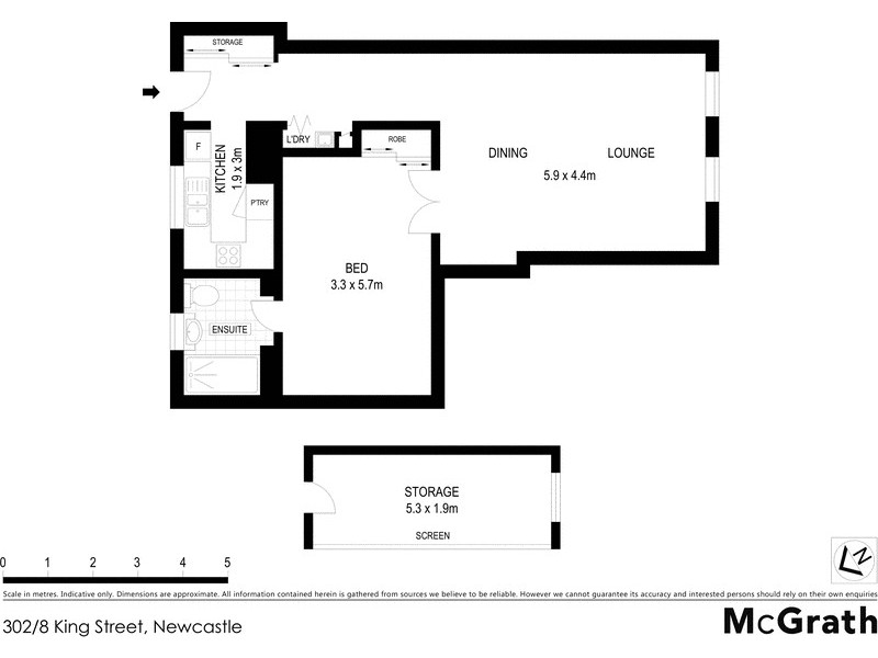 302/8 King Street, Newcastle NSW 2300 Floorplan