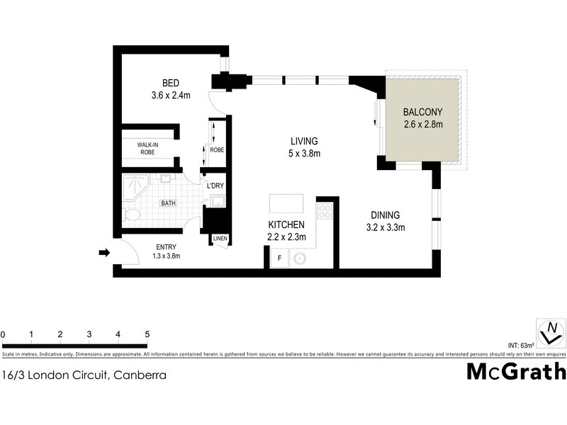 16/3 London Circuit, Canberra ACT 2600 Floorplan