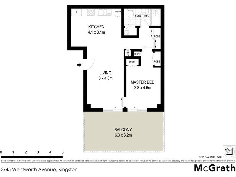 3/45 Wentworth Avenue, Kingston ACT 2604 Floorplan