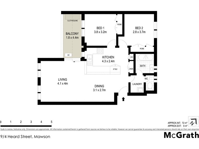 9/4 Heard Street, Mawson ACT 2607 Floorplan