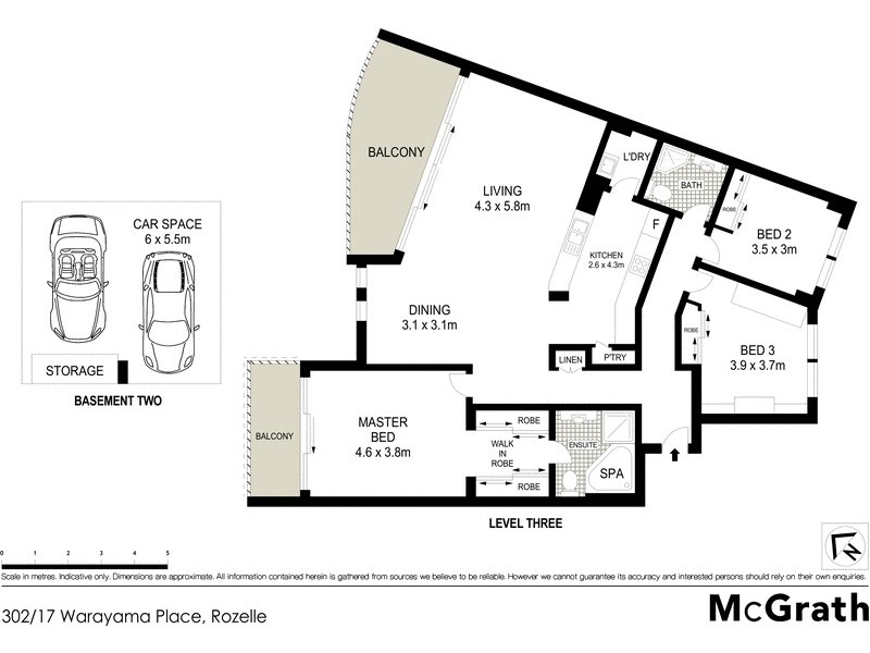 302/17 Warayama Place, Rozelle NSW 2039 Floorplan