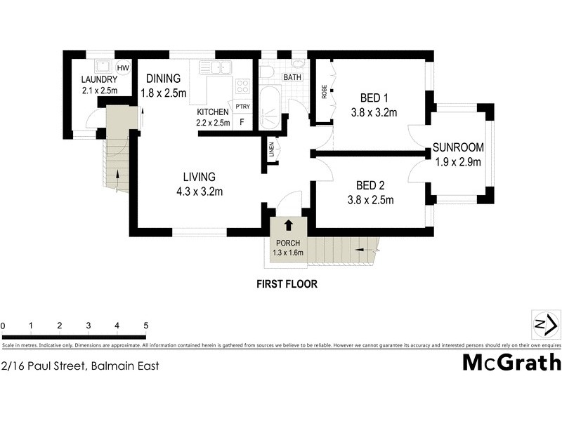 2/16 Paul Street, Balmain East NSW 2041 Floorplan