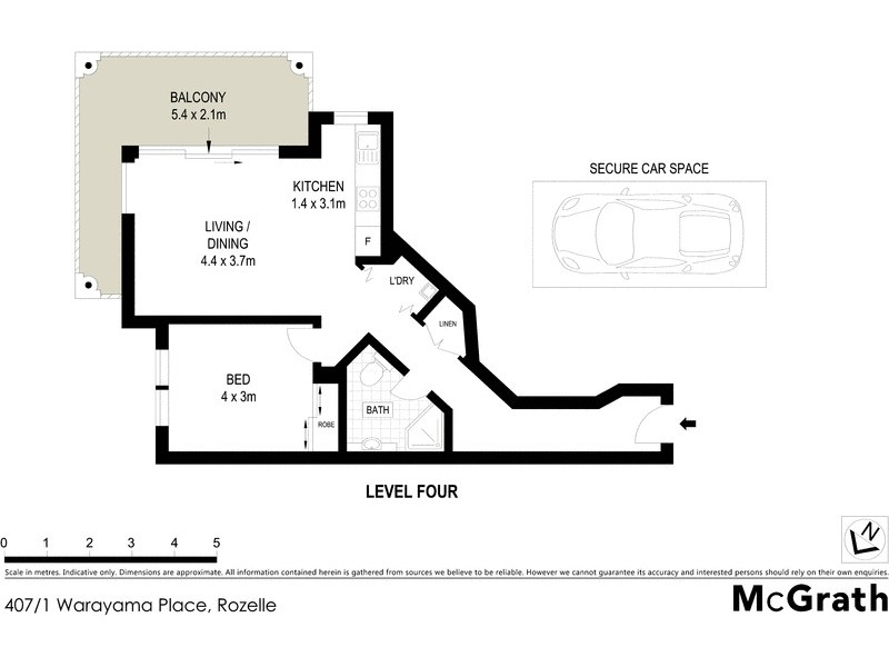 407/1 Warayama Place, Rozelle NSW 2039 Floorplan