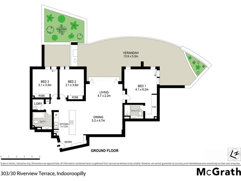 303/30 Riverview Terrace, Indooroopilly QLD 4068 Floorplan