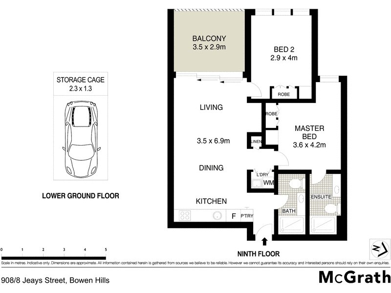 908/8 Jeays Street, Bowen Hills QLD 4006 Floorplan
