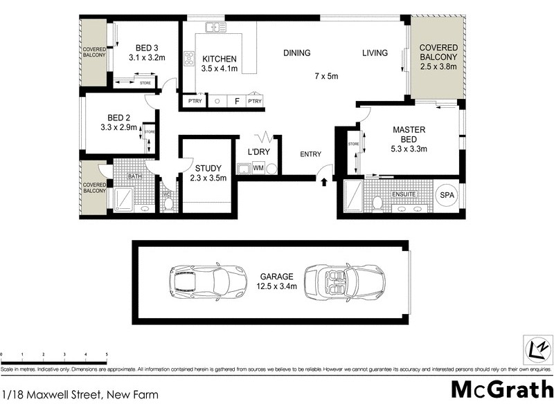 1/18 Maxwell Street, New Farm QLD 4005 Floorplan