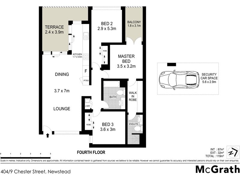 404/9 Chester Street, Newstead QLD 4006 Floorplan