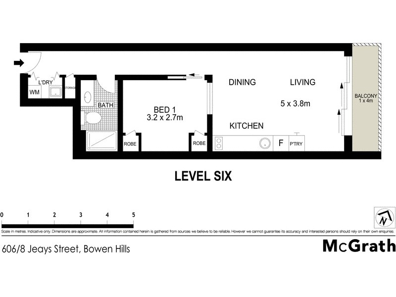 606/8 Jeays Street, Bowen Hills QLD 4006 Floorplan