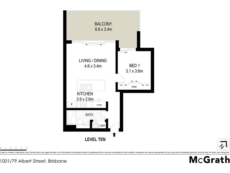 1001/79 Albert Street, Brisbane QLD 4000 Floorplan