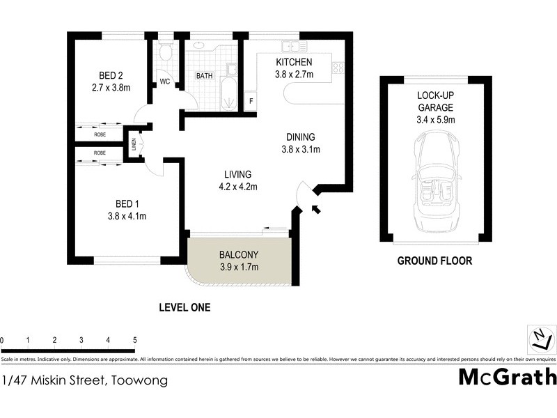 1/47 Miskin Street, Toowong QLD 4066 Floorplan
