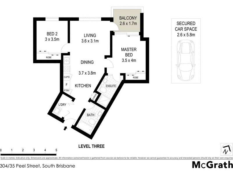 304/35 Peel Street, South Brisbane QLD 4101 Floorplan