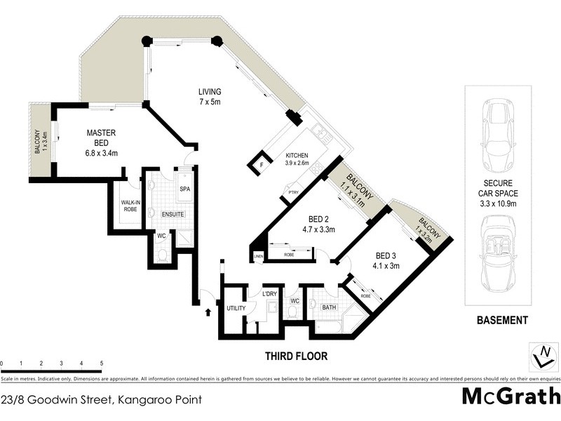 23/8 Goodwin Street, Kangaroo Point QLD 4169 Floorplan