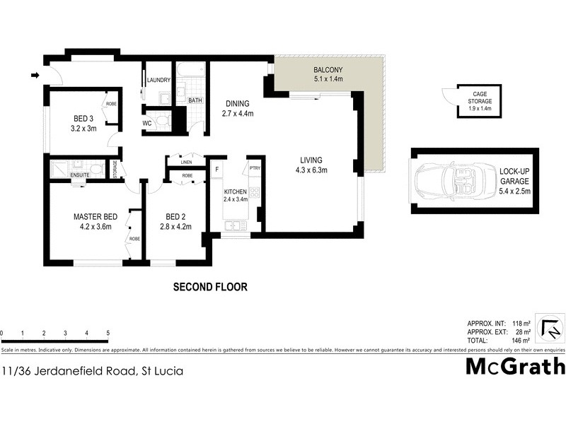 11/36 Jerdanefield Road, St Lucia QLD 4067 Floorplan