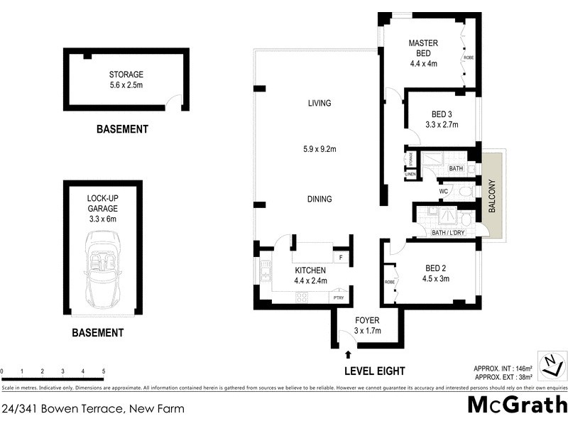24/341 Bowen Terrace, New Farm QLD 4005 Floorplan