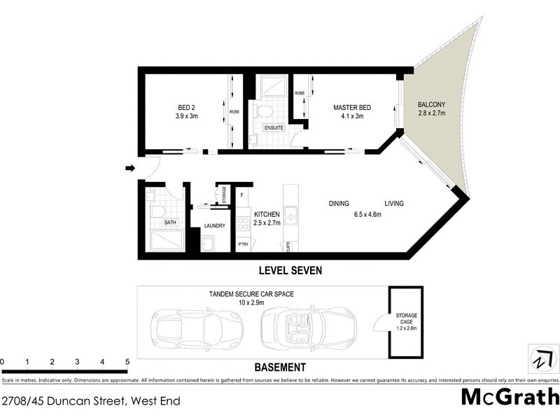 2708/45 Duncan Street, West End QLD 4101 Floorplan