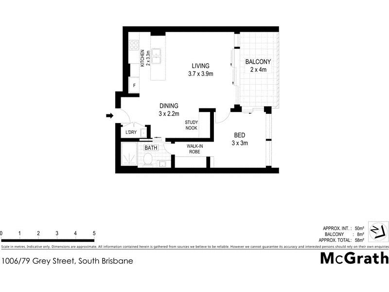 1006/79 Grey Street, South Brisbane QLD 4101 Floorplan