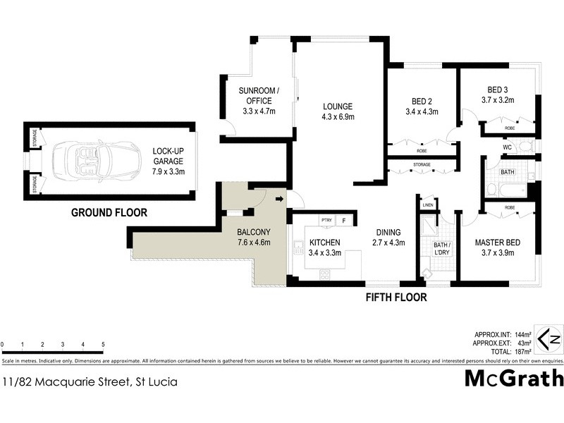 11/82 Macquarie Street, St Lucia QLD 4067 Floorplan