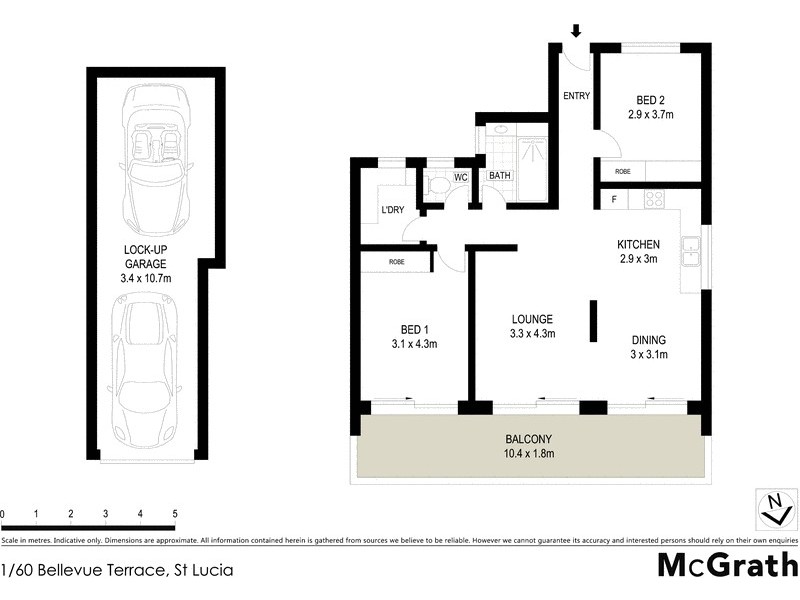 1/60 Bellevue Terrace, St Lucia QLD 4067 Floorplan