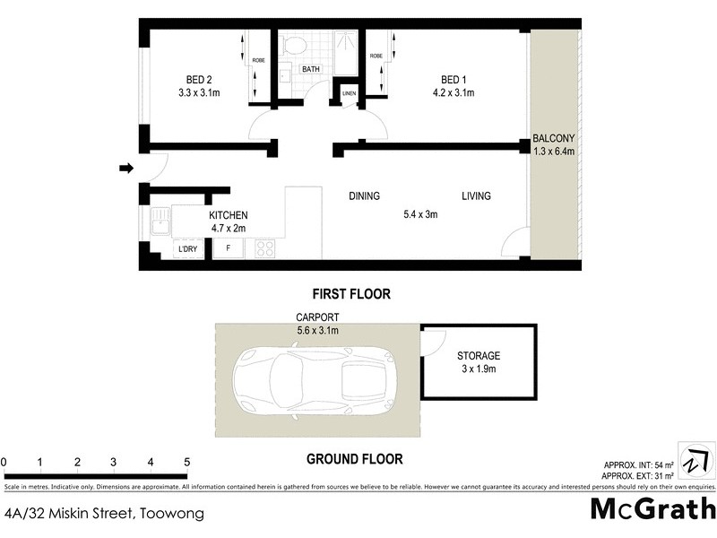 4A/32 Miskin Street, Toowong QLD 4066 Floorplan