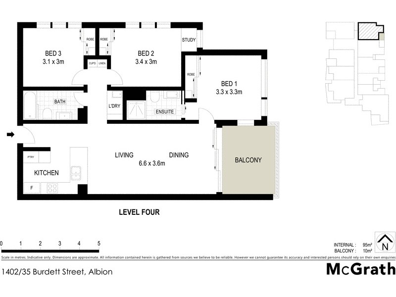 1402/35 Burdett Street, Albion QLD 4010 Floorplan