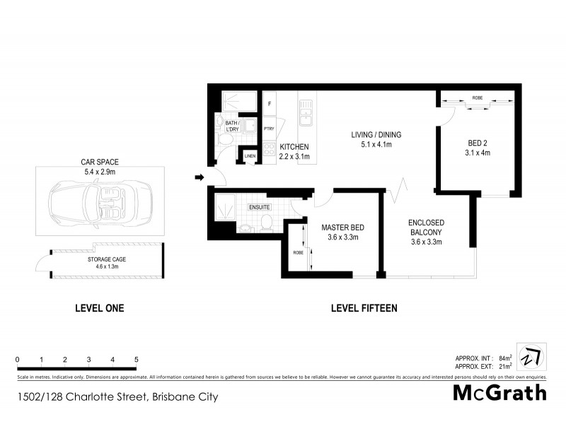 1502/128 Charlotte Street, Brisbane City QLD 4000 Floorplan
