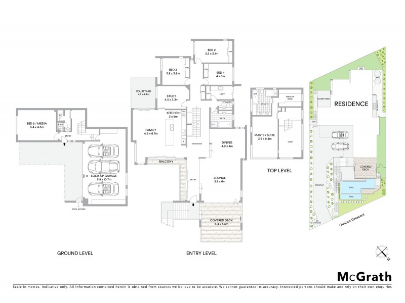 46 Outlook Crescent, Bardon QLD 4065 Floorplan