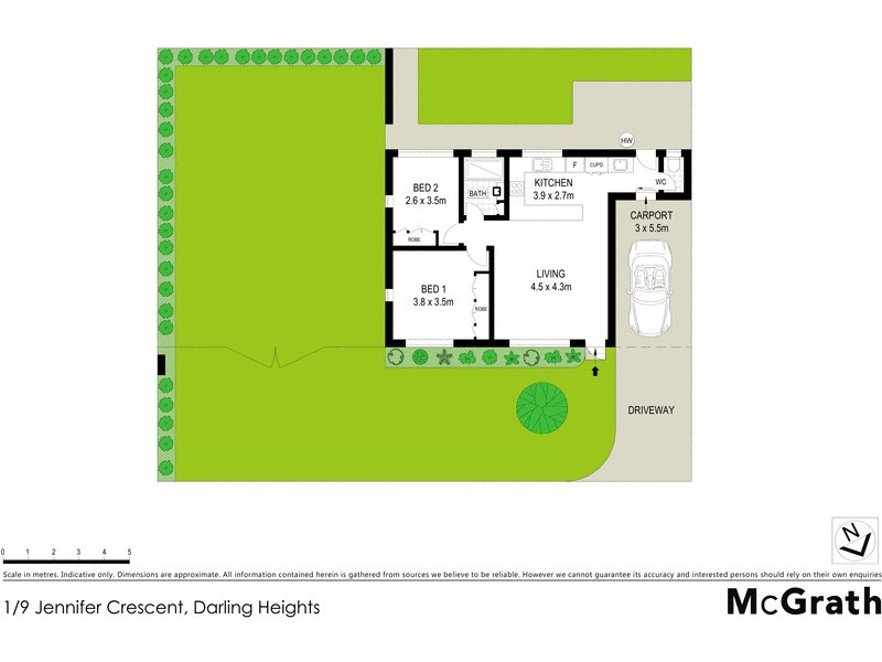 1/9 Jennifer Crescent, Darling Heights QLD 4350 Floorplan