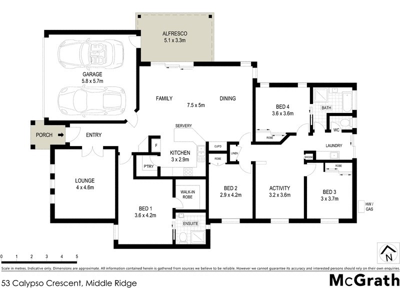 53 Calypso Crescent, Middle Ridge QLD 4350 Floorplan