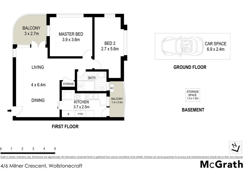 4/6 Milner Crescent, Wollstonecraft NSW 2065 Floorplan