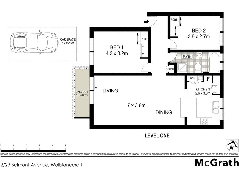 2/29 Belmont Avenue, Wollstonecraft NSW 2065 Floorplan