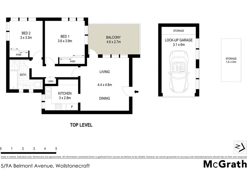5/9A Belmont Avenue, Wollstonecraft NSW 2065 Floorplan
