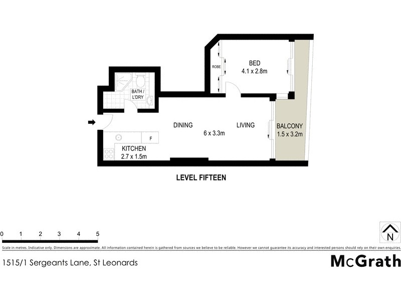 1515/1 Sergeants Lane, St Leonards NSW 2065 Floorplan