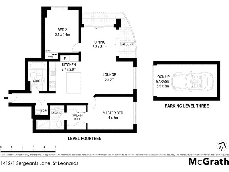 1412/1 Sergeants Lane, St Leonards NSW 2065 Floorplan