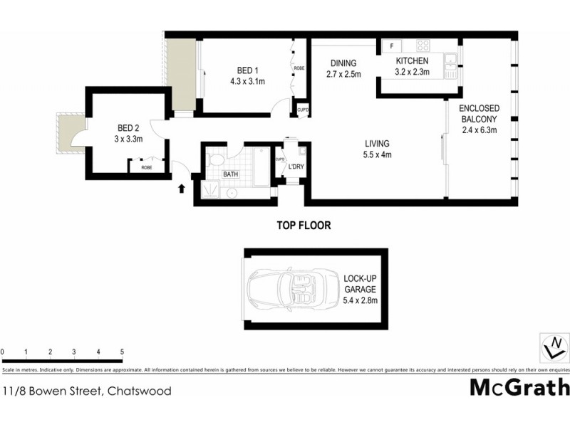 11/8 Bowen Street, Chatswood NSW 2067 Floorplan