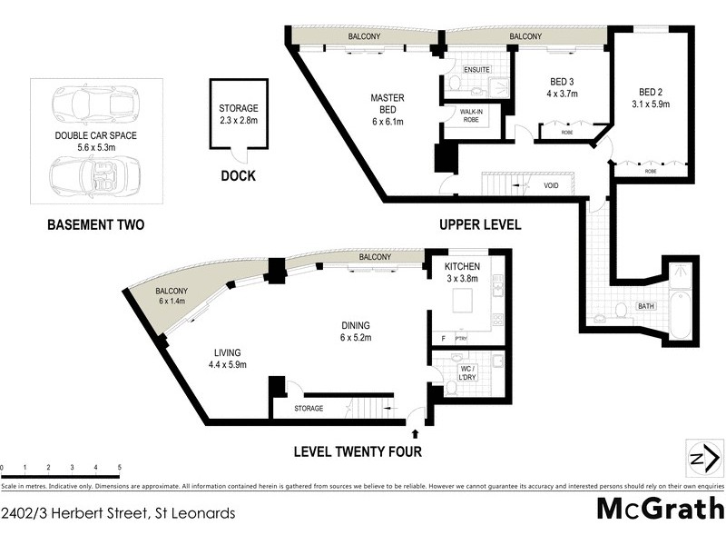 2402/3 Herbert Street, St Leonards NSW 2065 Floorplan