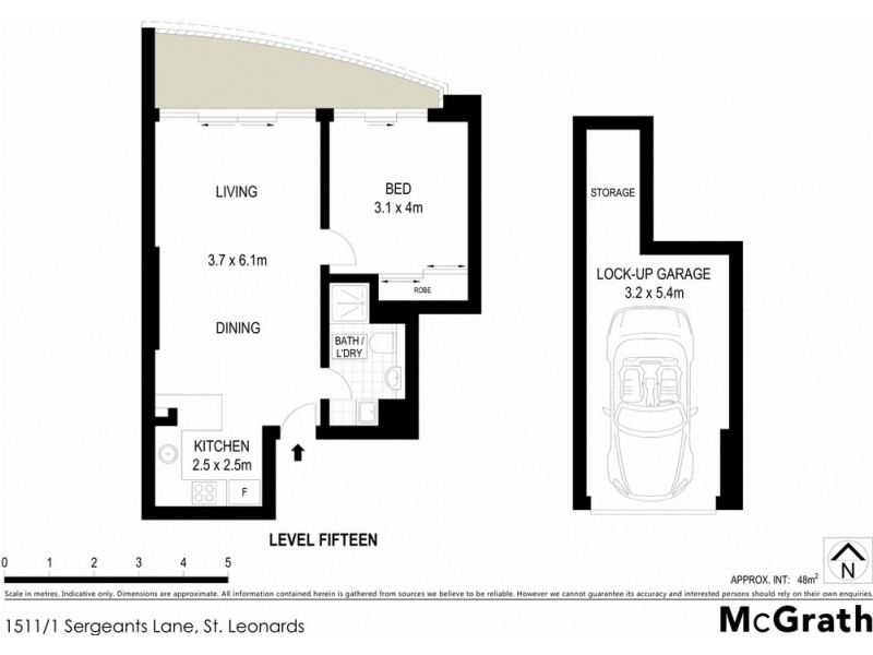 1511/1 Sergeants Lane, St Leonards NSW 2065 Floorplan