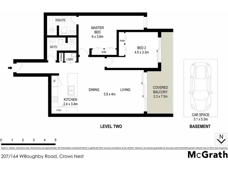 207/164 Willoughby Road, Crows Nest NSW 2065 Floorplan