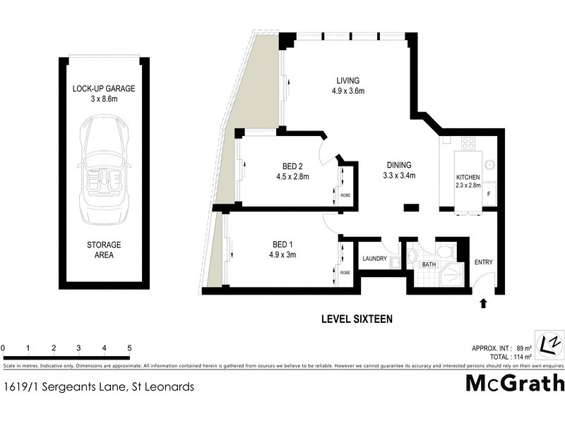 1619/1 Sergeants Lane, St Leonards NSW 2065 Floorplan