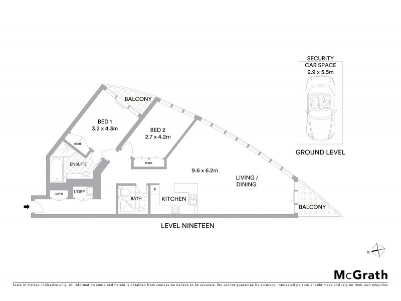1908/3 Herbert Street, St Leonards NSW 2065 Floorplan