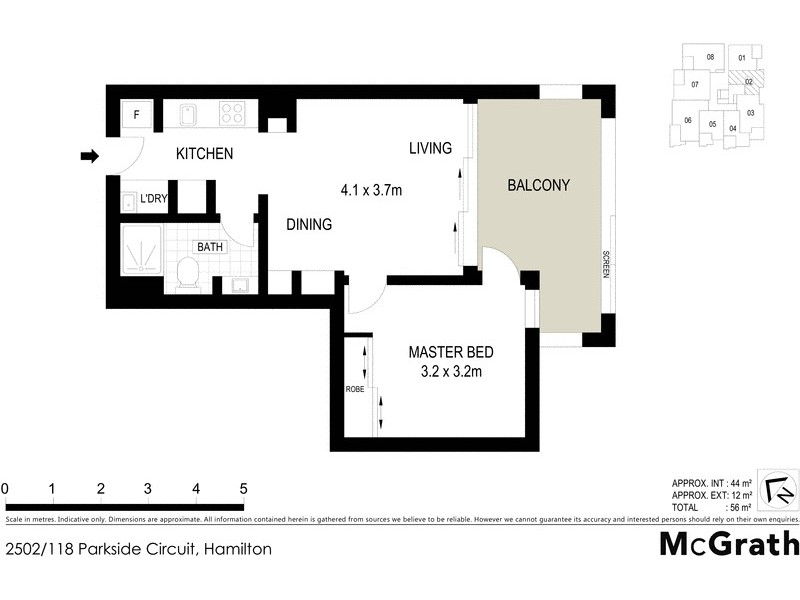 2502/118 Parkside Circuit, Hamilton QLD 4007 Floorplan