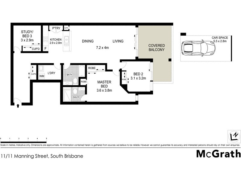 11/11 Manning Street, South Brisbane QLD 4101 Floorplan