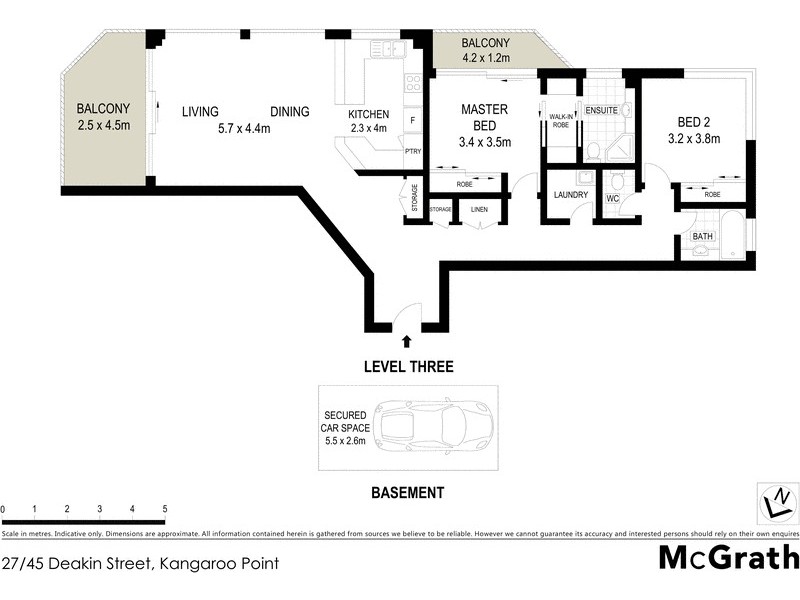 27/45 Deakin Street, Kangaroo Point QLD 4169 Floorplan