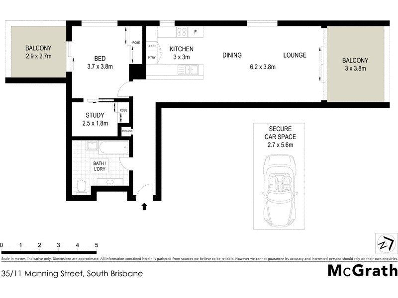 35/11 Manning Street, South Brisbane QLD 4101 Floorplan